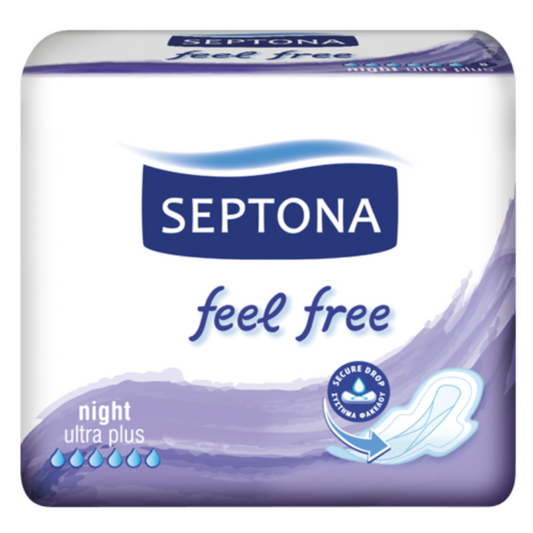 Septona Sanitary Napkins Feel Free Night 8Pcs - Medaid