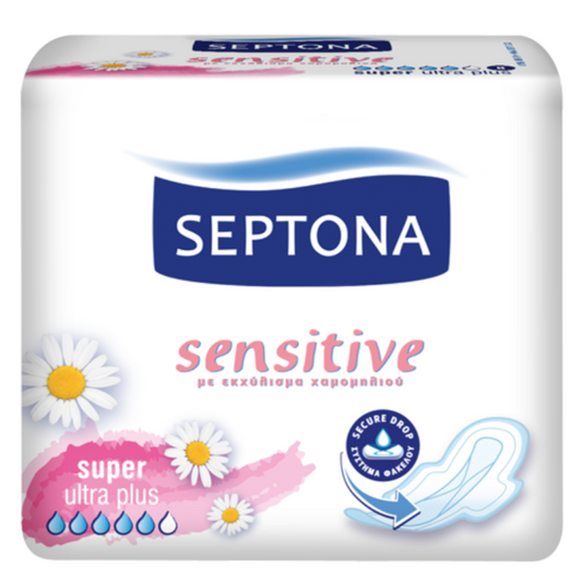 Septona Sanitary Napkins Sensitive Super Ultra plus 8Pcs - Medaid