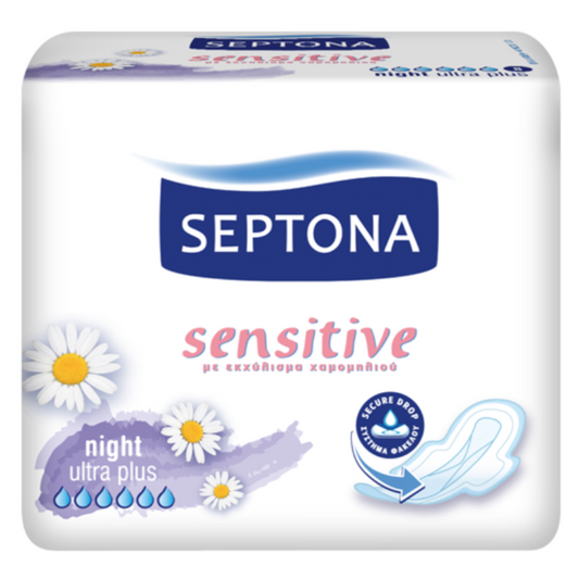 Septona Sanitary Napkins Sensitive Night 8Pcs - Medaid