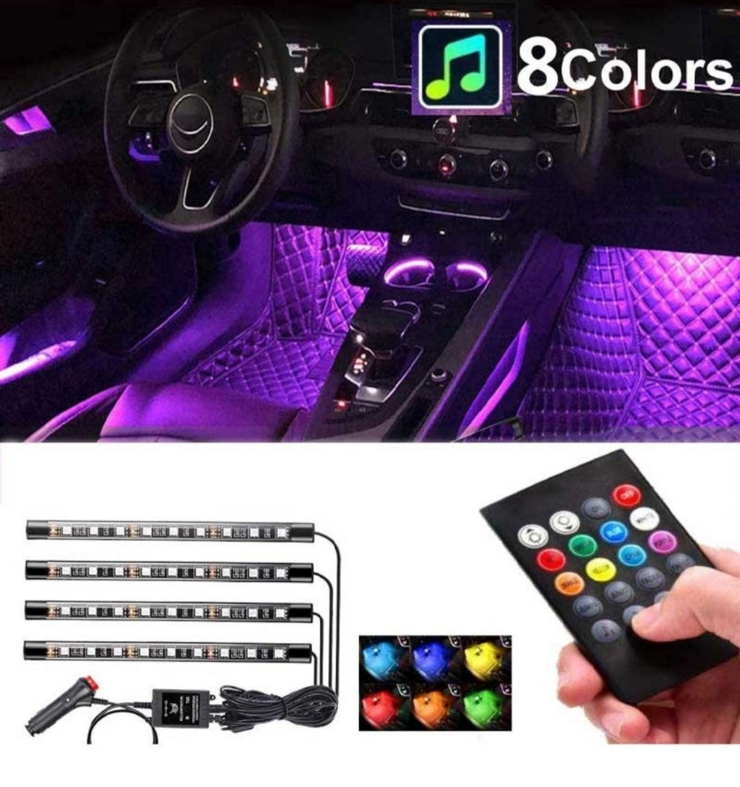 Car Rgb 4 Pcs Waterproof Led Light Strip Remote Or Bluetooth Control - Medaid International