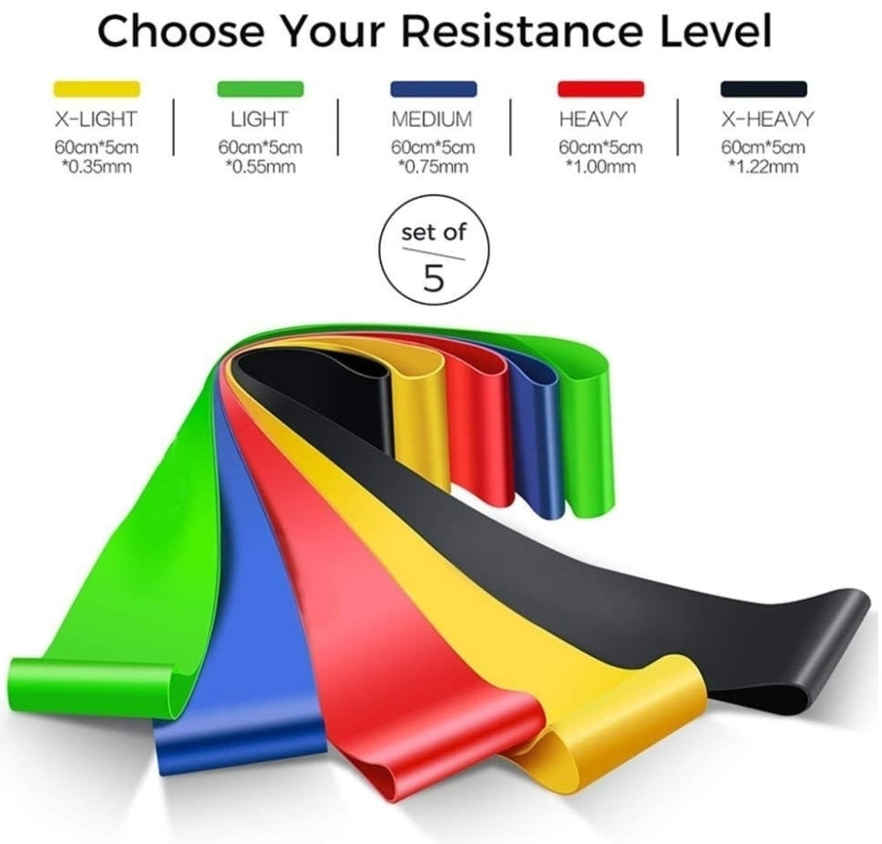 Rubber Elastic Band 5 DIFFERENT RESISTANCE LEVELS - Medaid International