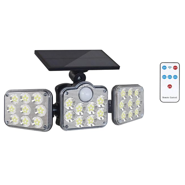 كشاف طاقة شمسية للحماية – 3 روس بيتحرّكوا، 138 ضو LED، ضد الميّ