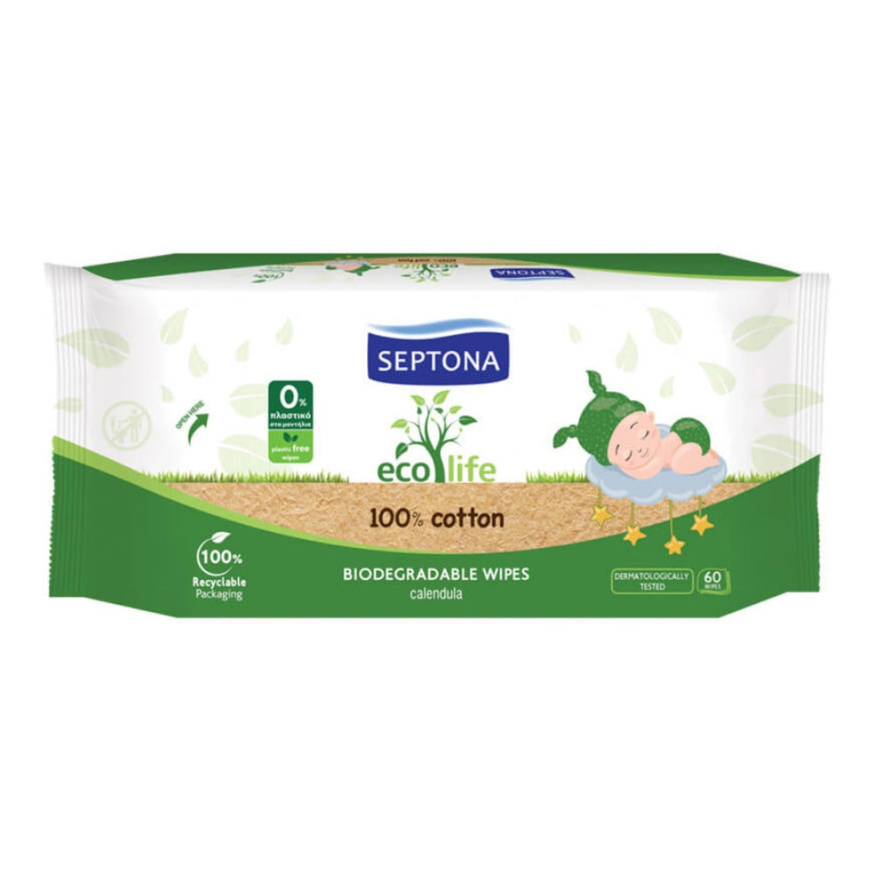 Septona Ecolife Baby Wipes - 60 Pcs - Medaid