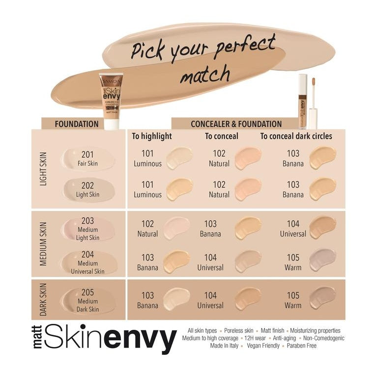 Samoa Skin Envy Matte Poreless Skin 12hr Wear Foundation - Medaid - Lebanon