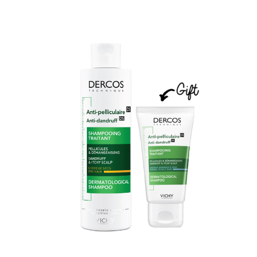 Dercos Anti-Dandruff Shampoo For Dry Hair 200ML + FREE Mini Anti-dandruff Shampoo 50 ML - Medaid