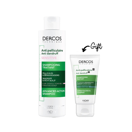 Dercos Anti-Dandruff Treatment Shampoo - Sensitive Shampoo + FREE Mini Anti-dandruff Shampoo 50 ML - Medaid