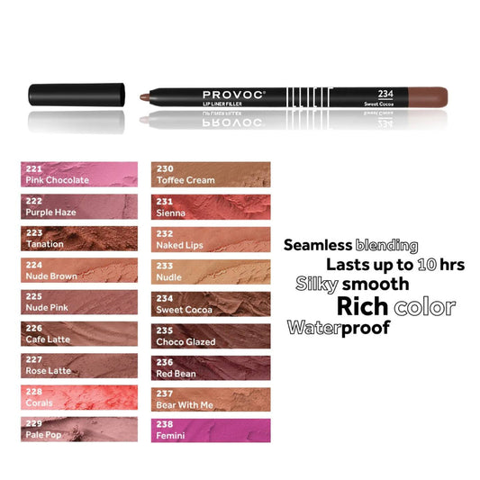 Provoc ILLICIT waterproof Lip Liner Filler - Medaid International