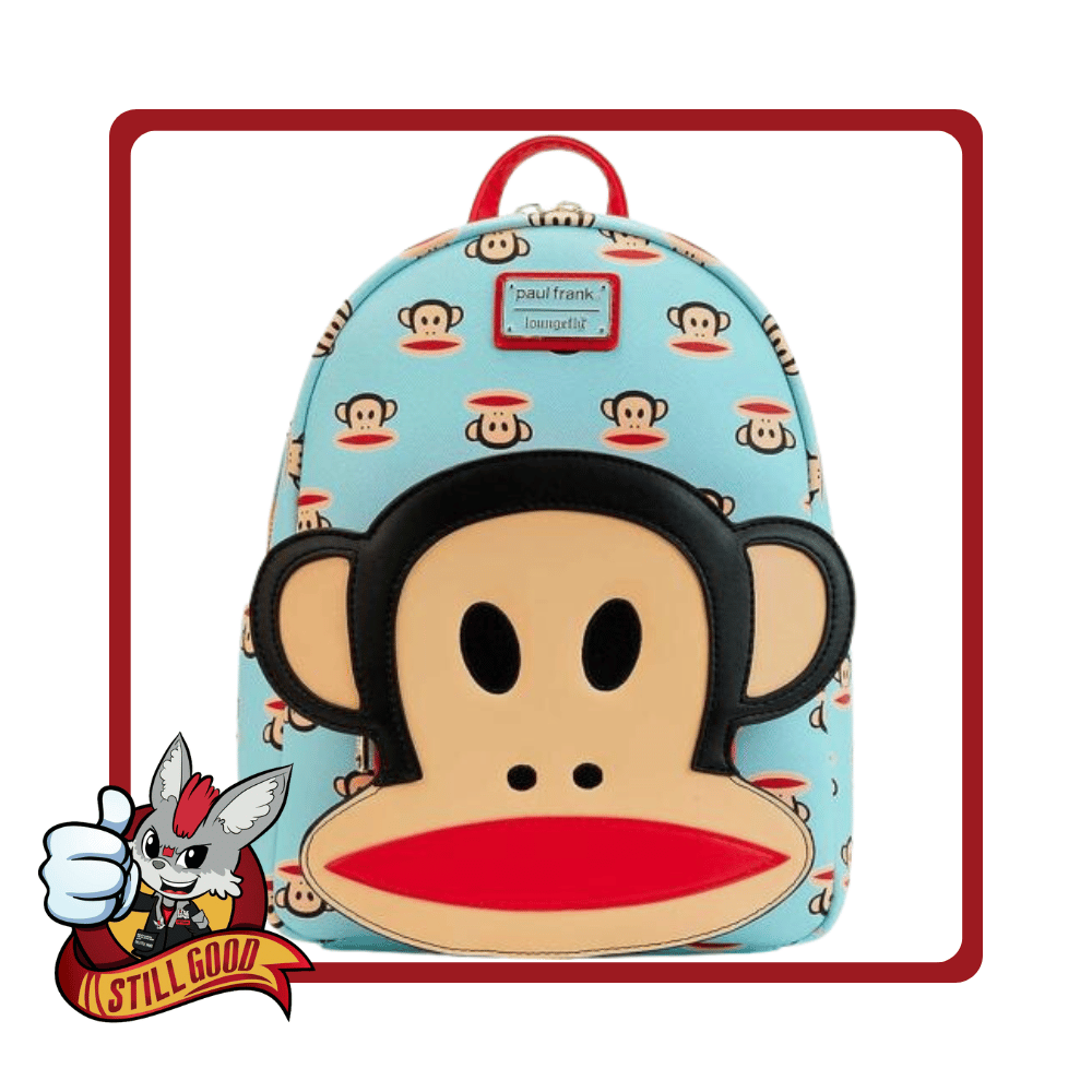 Damage LOUNGEFLY! LEATHER: PAUL FRANK JULIUS POCKET MINI BACKPACK [STAINED] - Medaid International