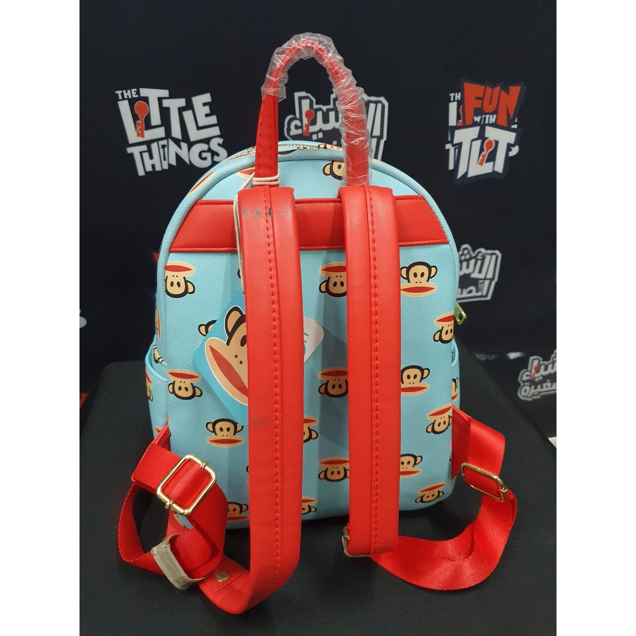 Damage LOUNGEFLY! LEATHER: PAUL FRANK JULIUS POCKET MINI BACKPACK [STAINED] - Medaid International