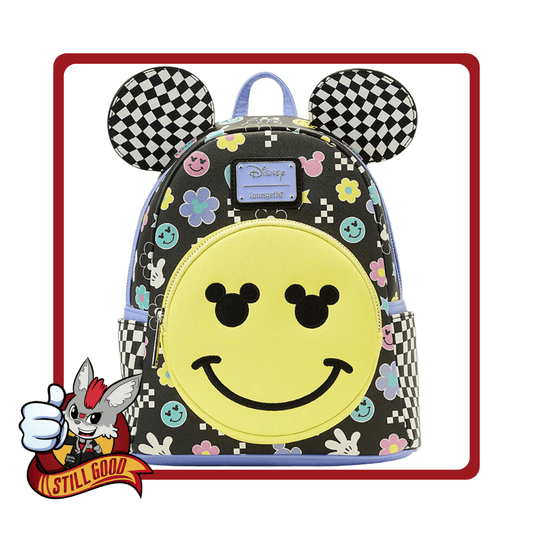Damage LOUNGEFLY! LEATHER: DISNEY MICKEY Y2K MINI BACKPACK (FADED PAINT) - Medaid International