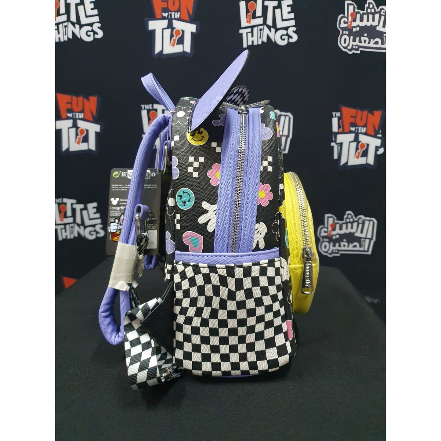 Damage LOUNGEFLY! LEATHER: DISNEY MICKEY Y2K MINI BACKPACK (FADED PAINT) - Medaid International