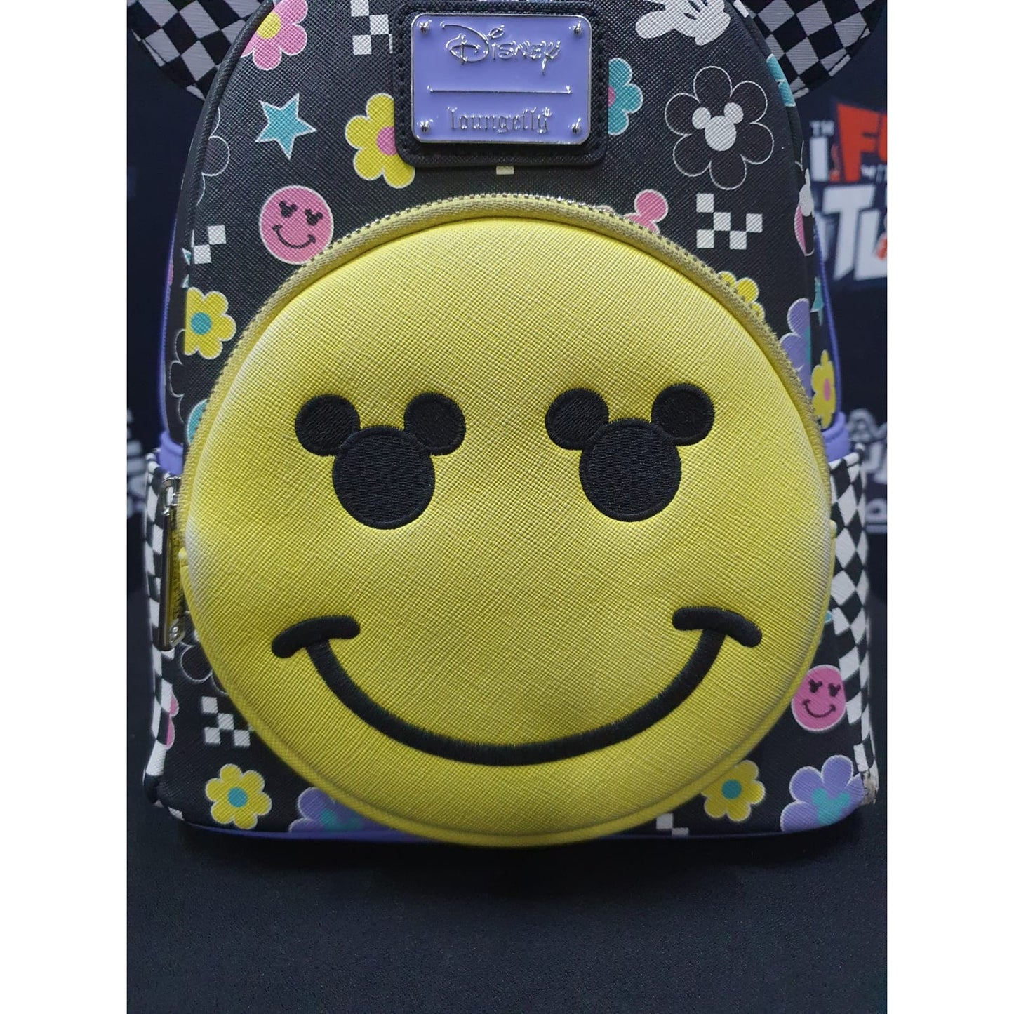 Damage LOUNGEFLY! LEATHER: DISNEY MICKEY Y2K MINI BACKPACK (FADED PAINT) - Medaid International