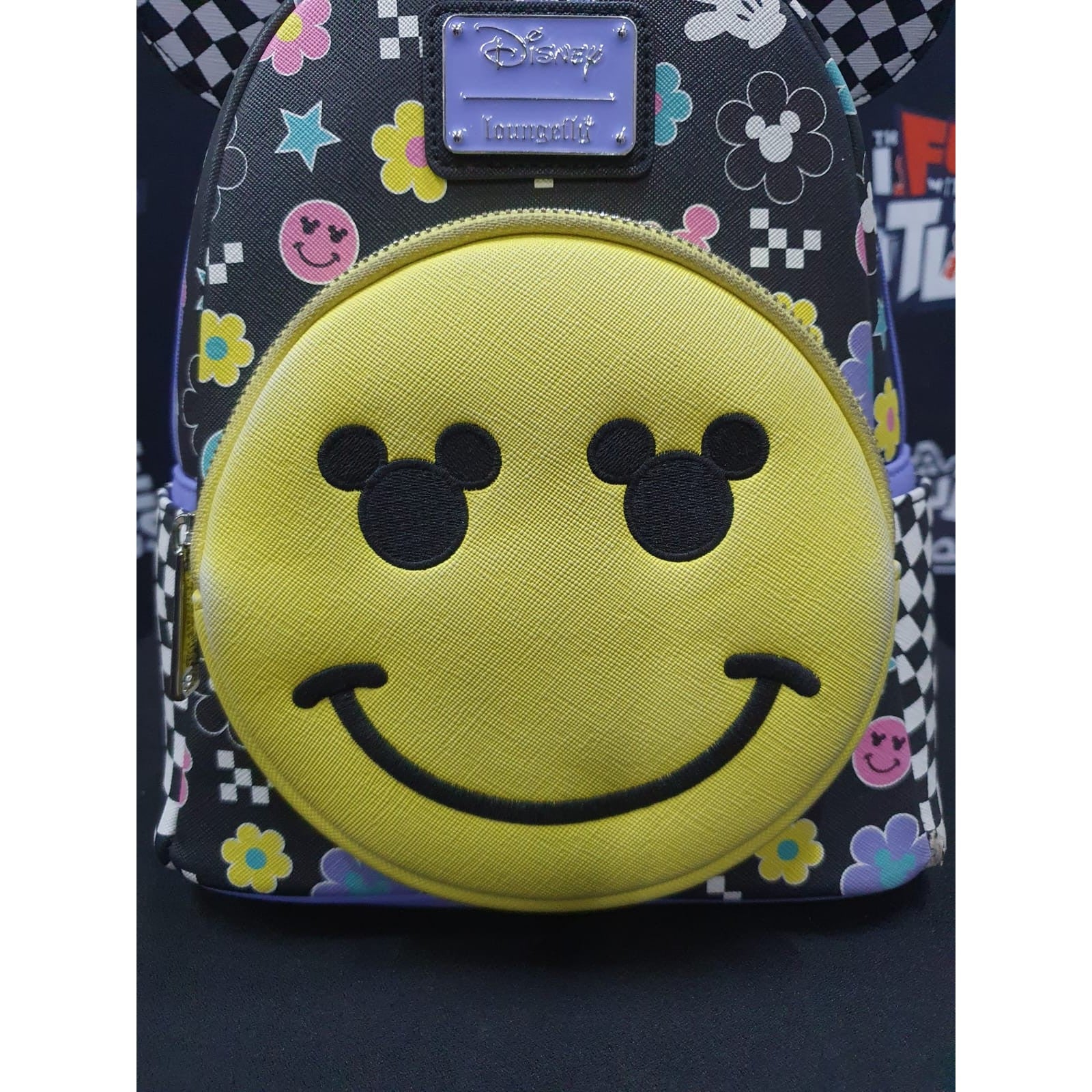 Damage LOUNGEFLY! LEATHER: DISNEY MICKEY Y2K MINI BACKPACK (FADED PAINT) - Medaid International