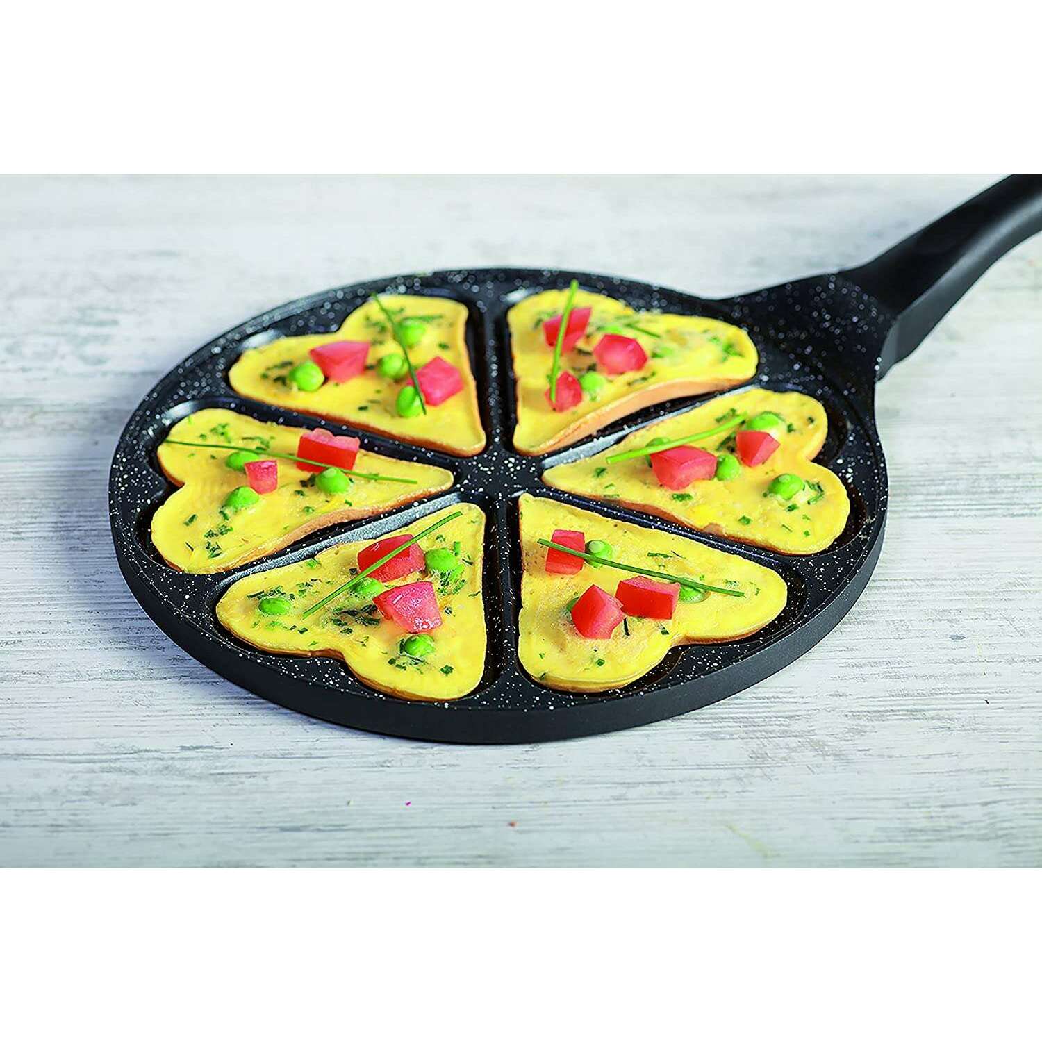 Premium Black Multi Function Hearts Frying Pan 26 cm - Medaid International
