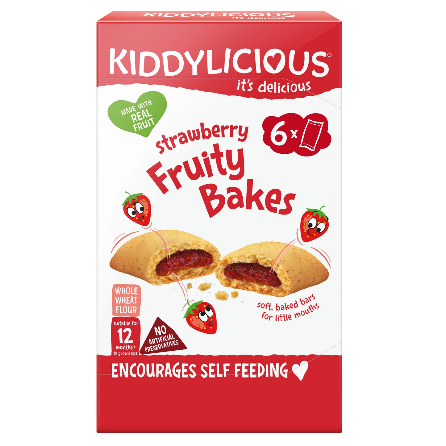 Fruity Bakes 6-pack | Strawberry | Toddler & Kids Snacks | Kiddylicious - Medaid - Lebanon