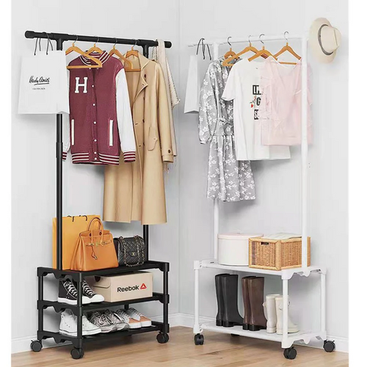 Single Pole Shoe and Hat Rack 3 Layers Easy To Assemble Coat Rack Shelf Shoe Racks With Shoe Storage Bench Sundry Goods Shelves - Medaid International