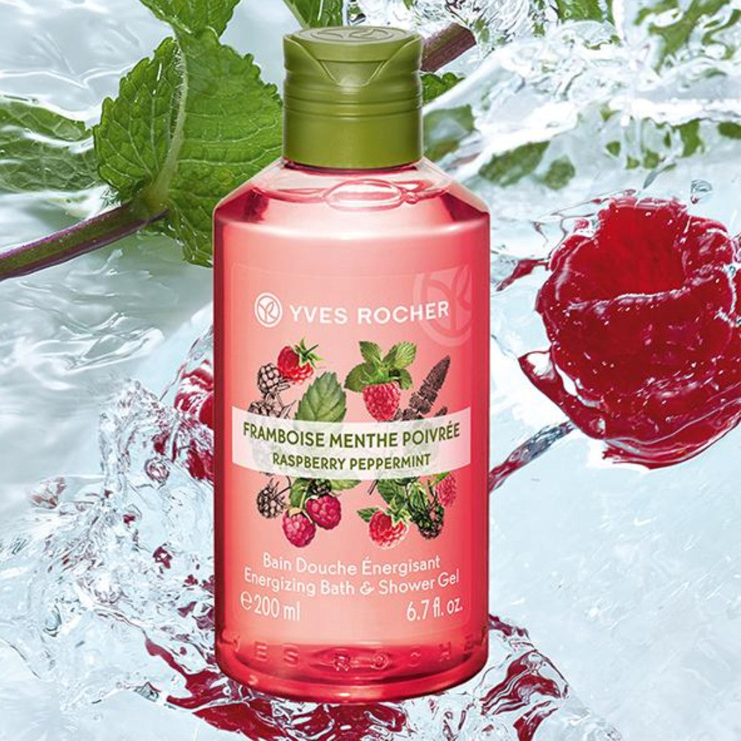 Yves Rocher Energizing Shower Gel Raspberry Peppermint - Medaid