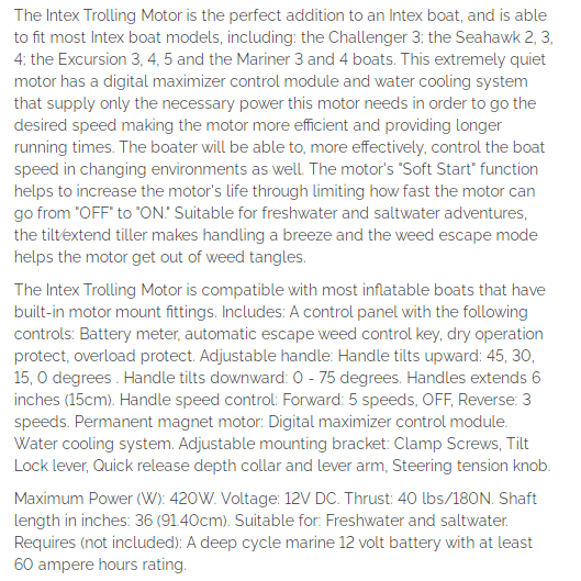Motor Trolling 12V - Medaid International
