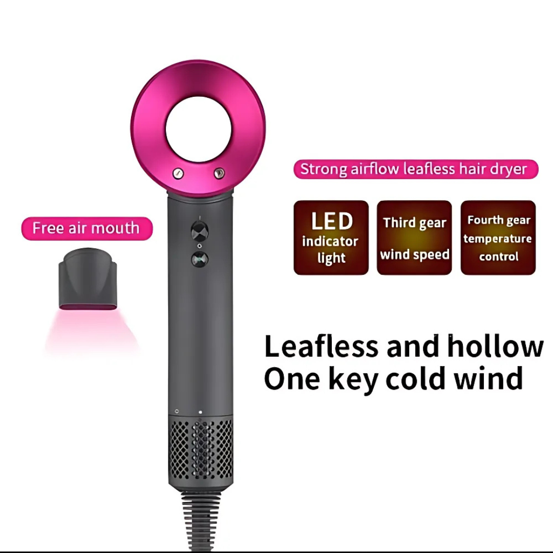Leafless Professional Hair Dryer 1800W Ionic with 5 Attachments - Medaid International