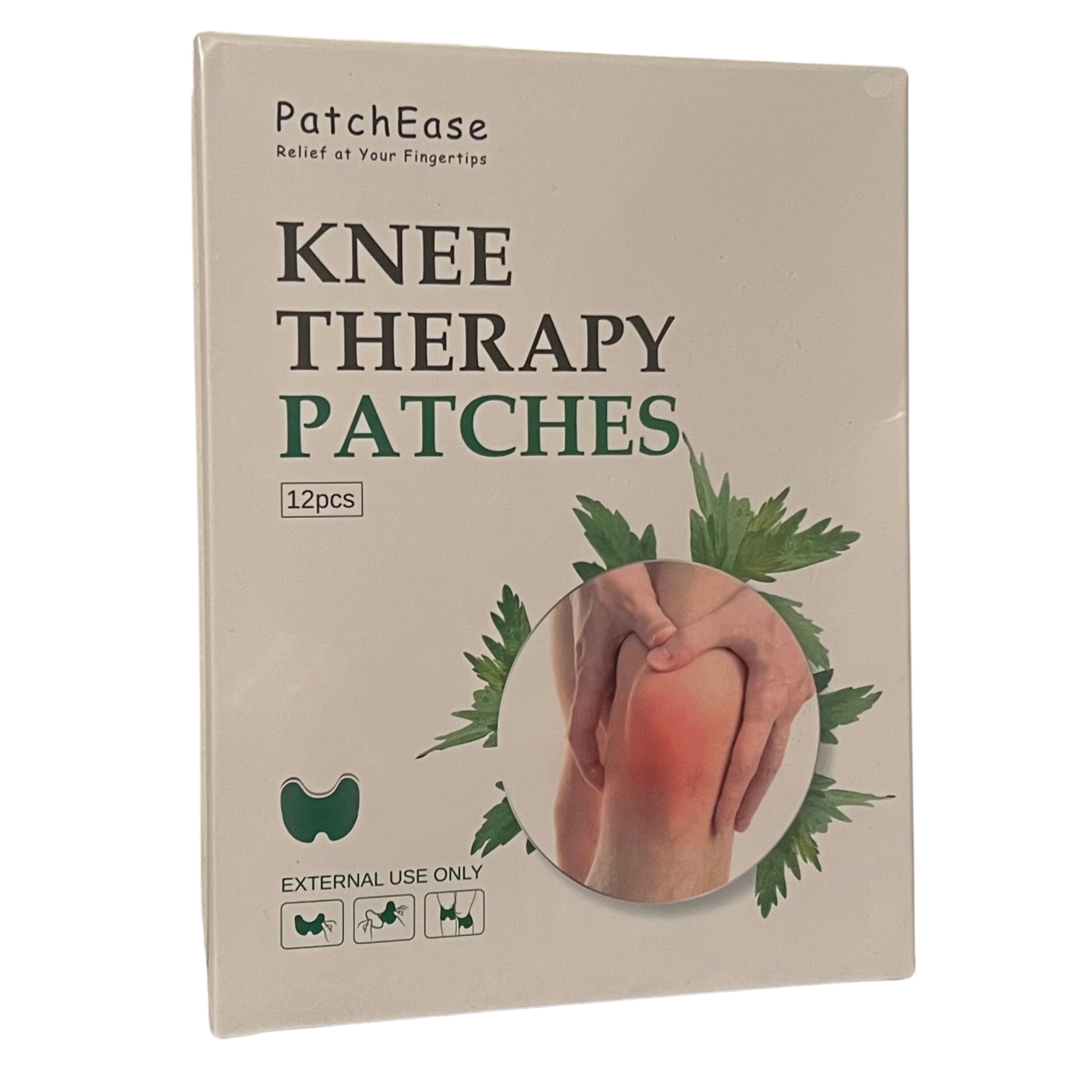 Original Herbal Natural Knee Pain Relief Patches - Plaster for Knee Support & Muscle Pain - Maximum Strength for Temporary Relief Joint Pain Relief - Adhesive Heat Patches Made with Natural Herbs for Wellness (12 Pads) - Medaid