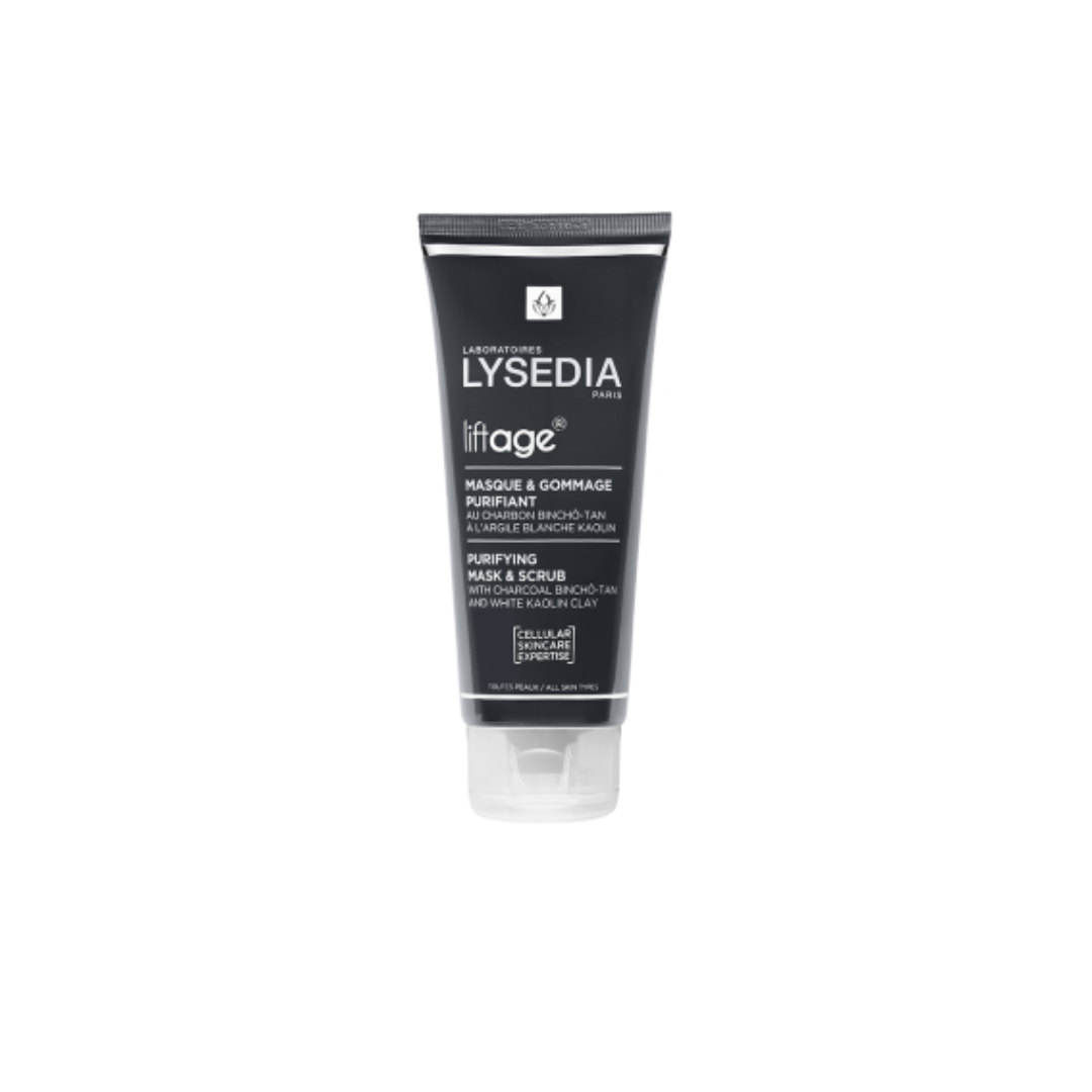 Lysedia Purifying & Scrub Mask & Scrub with Charcoal Clay 100 ml - Medaid - Lebanon