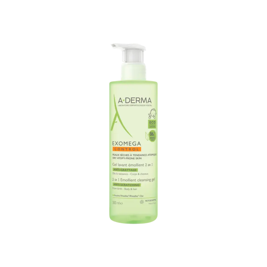 A-Derma Exomega Control Gel 2In1 For Eczema Prone Skin 500ml - Medaid - Lebanon