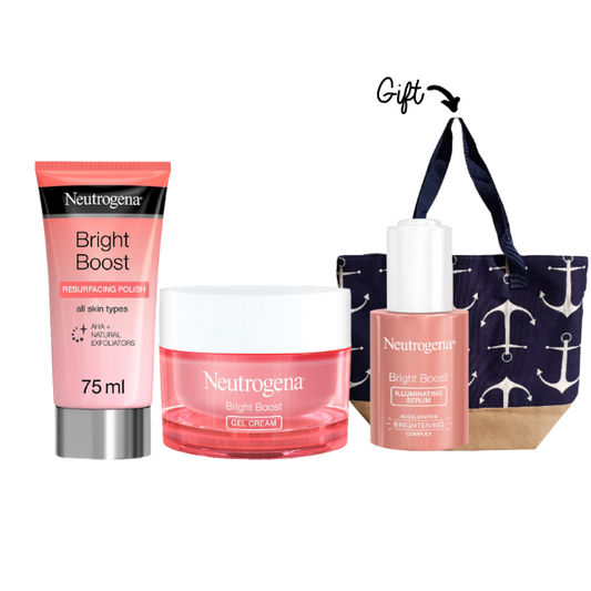 25% OFF Bright Boost Illuminating Serum 30ml + Bright Boost Gel Cream 50ml+ Bright Boost Resurfacing Polish 75ml + FREE Beach Bag - Medaid