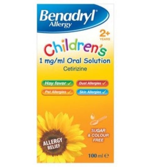Benadryl - Allergy Relief 1mg Solution Childrens 100ml - Medaid International