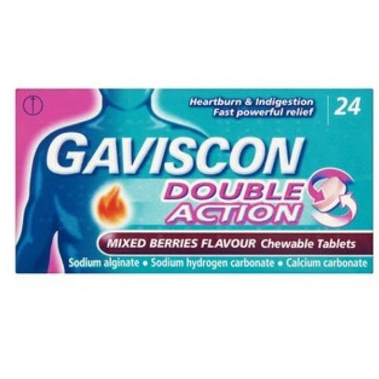 Gaviscon - Double Action Mixed Berries Tablets Pack of 24 - Medaid International