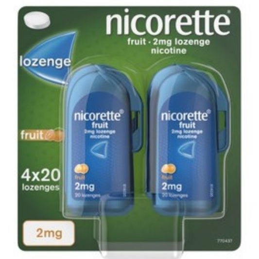 Nicorette - Fruit 2mg Lozenges 4 X 20 - Medaid International