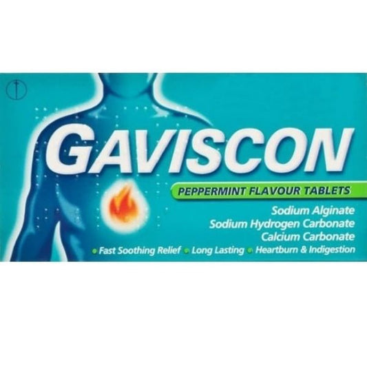 Gaviscon - 250mg Peppermint Tablets x24 - Medaid International