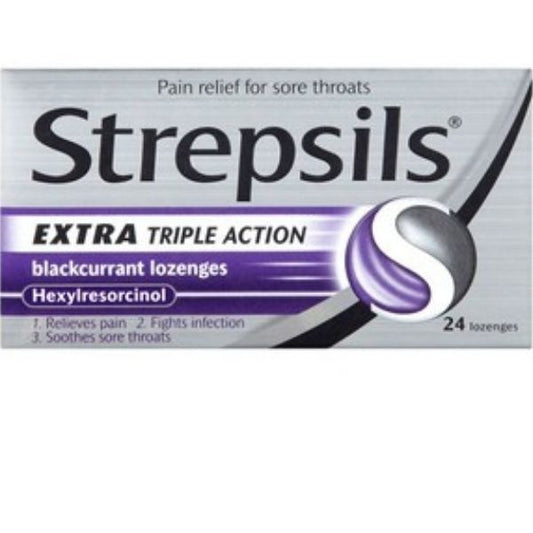 Strepsils - Lozenges Extra Strength Blackcurrant 24x [Imported] - Medaid