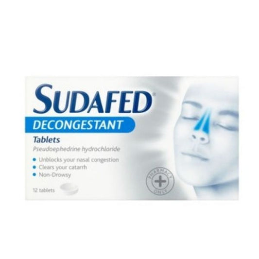 Sudafed - Decongestant x12 Tablets (P) - Medaid