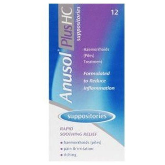 Anusol - Plus HC Suppositories 12 Pack (P) - Medaid