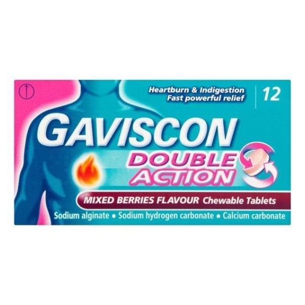 Gaviscon - Double Action Mixed Berries 12 tabs - Medaid International