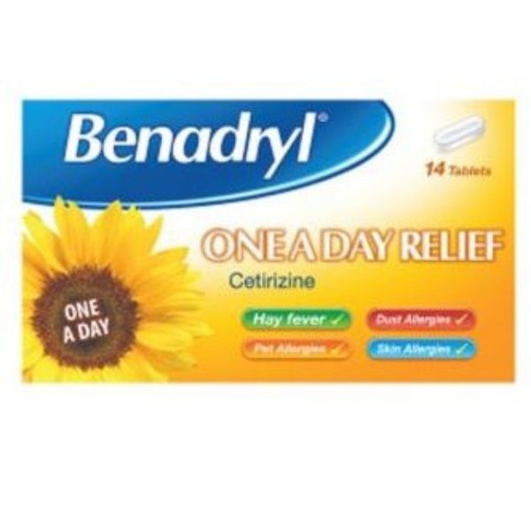 Benadryl - One a Day Relief 14 Tablets - Medaid International