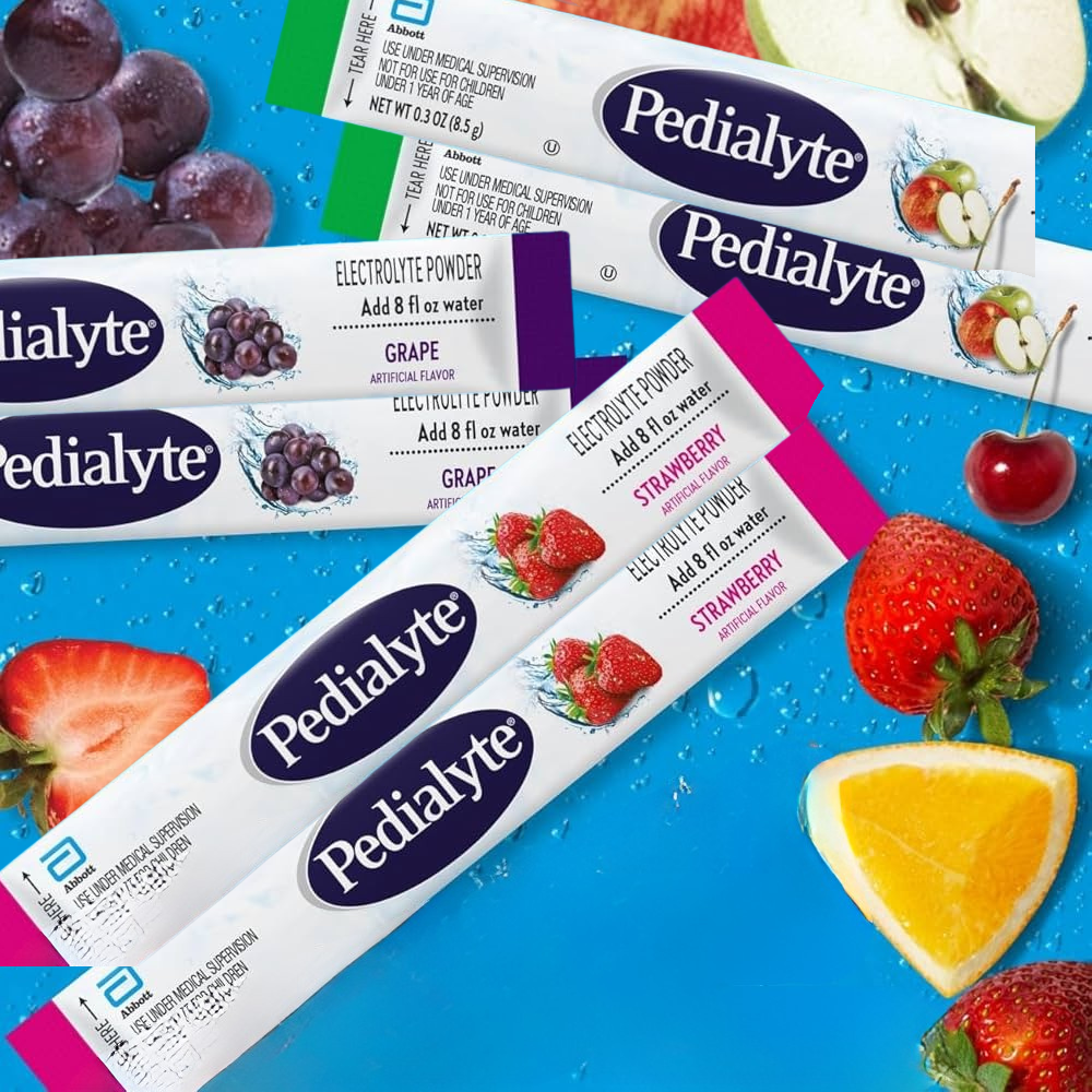 Electrolytes Pedialyte Assorted (Strawberry, Grape & Apple) - 6 Packets