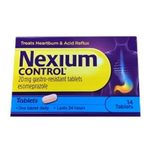 Nexium - Control Gastro Resistant 20mg Tablets Pack of 14 - Medaid International