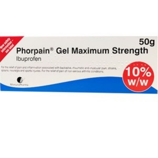 Phorpain - Maximum Strength Ibuprofen 10% Gel 50g - Medaid