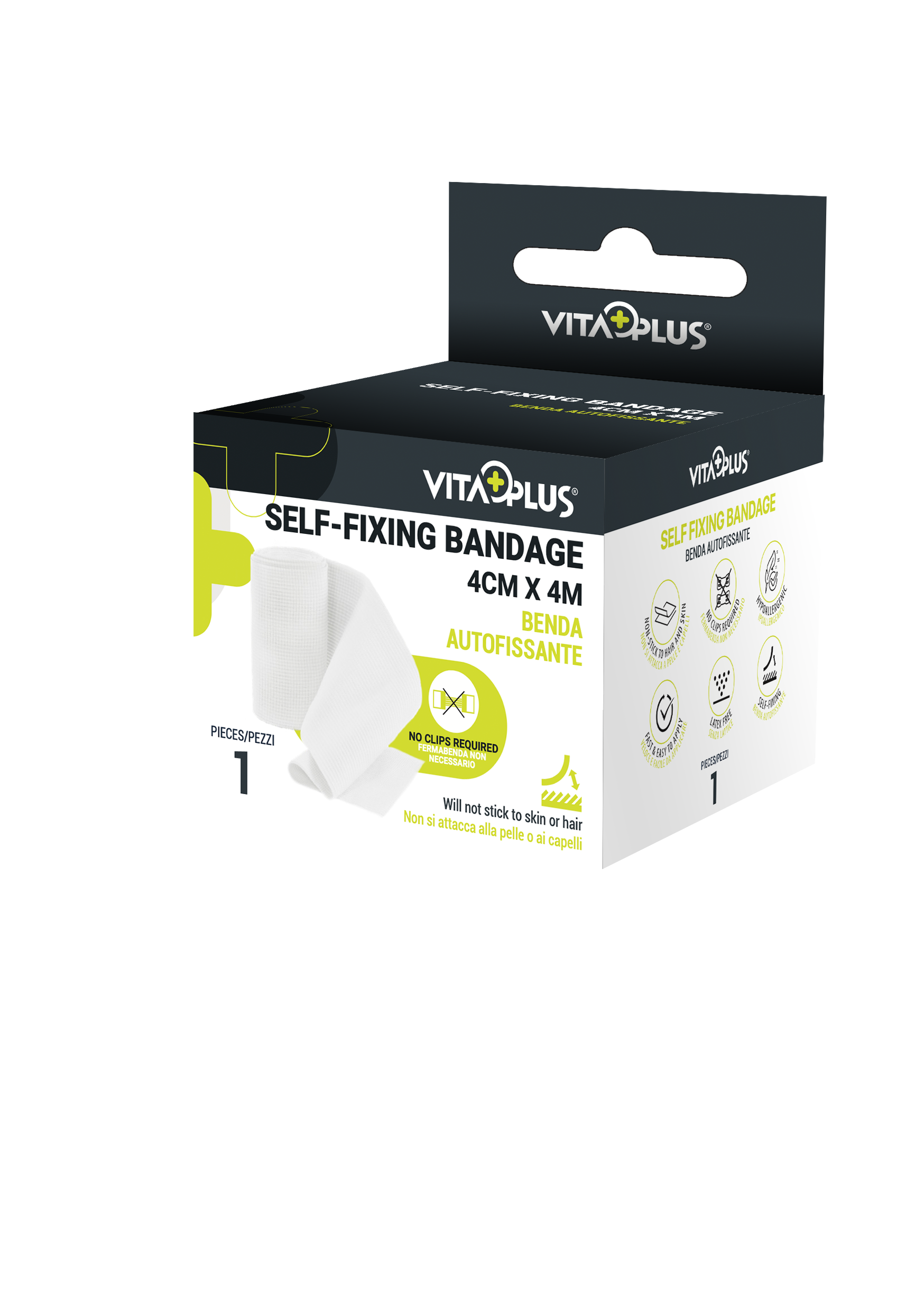 Medinox Vp63200 Vitaplus Pbt Self Fixing Bandage 4cm X 4cm - Medaid