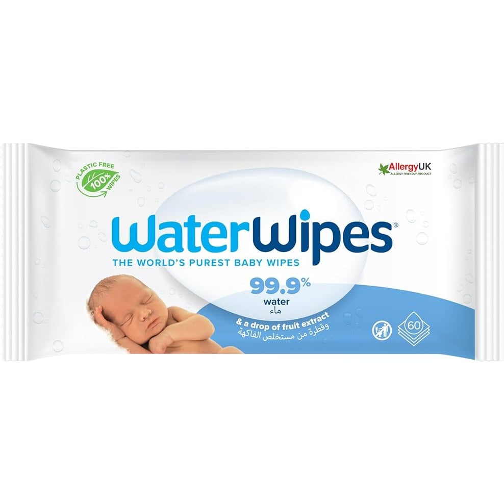 WaterWipes Baby Wipes Sensitive Newborn Unscented - 60 Wipes - Medaid - Lebanon