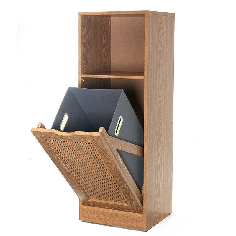 99 CM Waterproof Wooden Bamboo Cabinet with Tilt Out Laundry Hamper and Storage Shelf Storage and Organizer Cabinets for Bathroom and Laundry Room - Medaid International