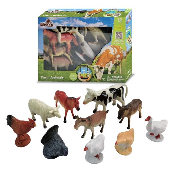 Farm Animals 10 Pieces Playset by Wenno Animal Planet - Medaid International