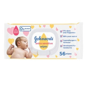 Johnson's Baby Sensitive Wipes - 56 Wipes - Medaid