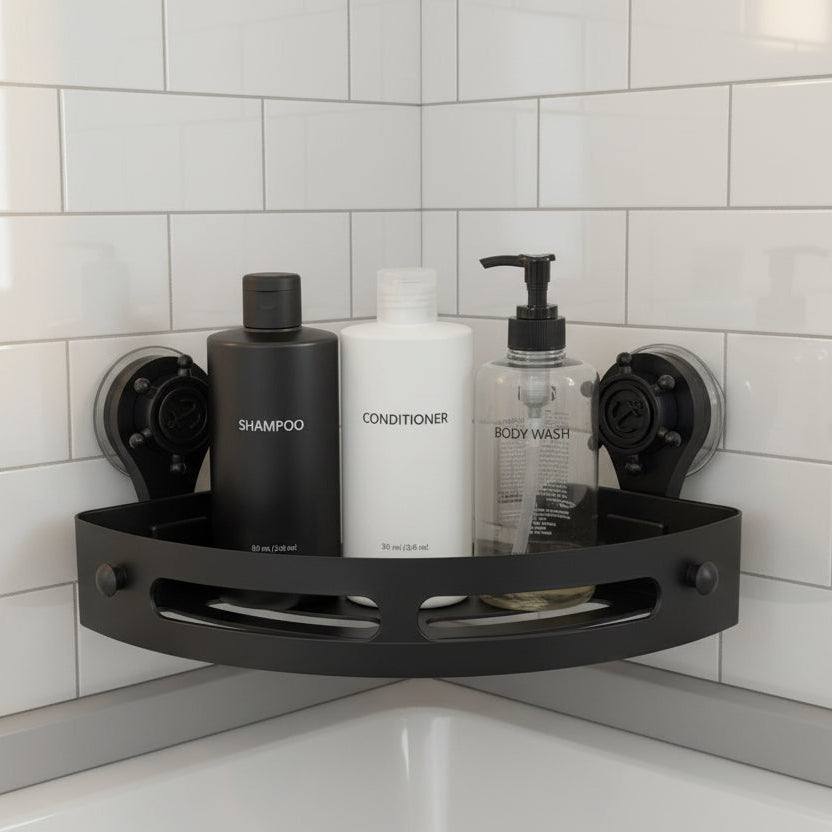 Plastic Corner Bathroom Suction Rack