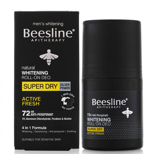 Beesline Whitening Roll-On Deo Super Dry, Silver Power - Active Fresh - Medaid - Lebanon