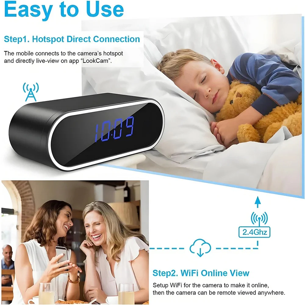 Spy Wifi Clock Hidden Camera - Medaid International