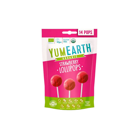YUMEARTH ORGANIC STRAWBERRY LOLLIPOPS - GLUTEN FREE - Medaid International