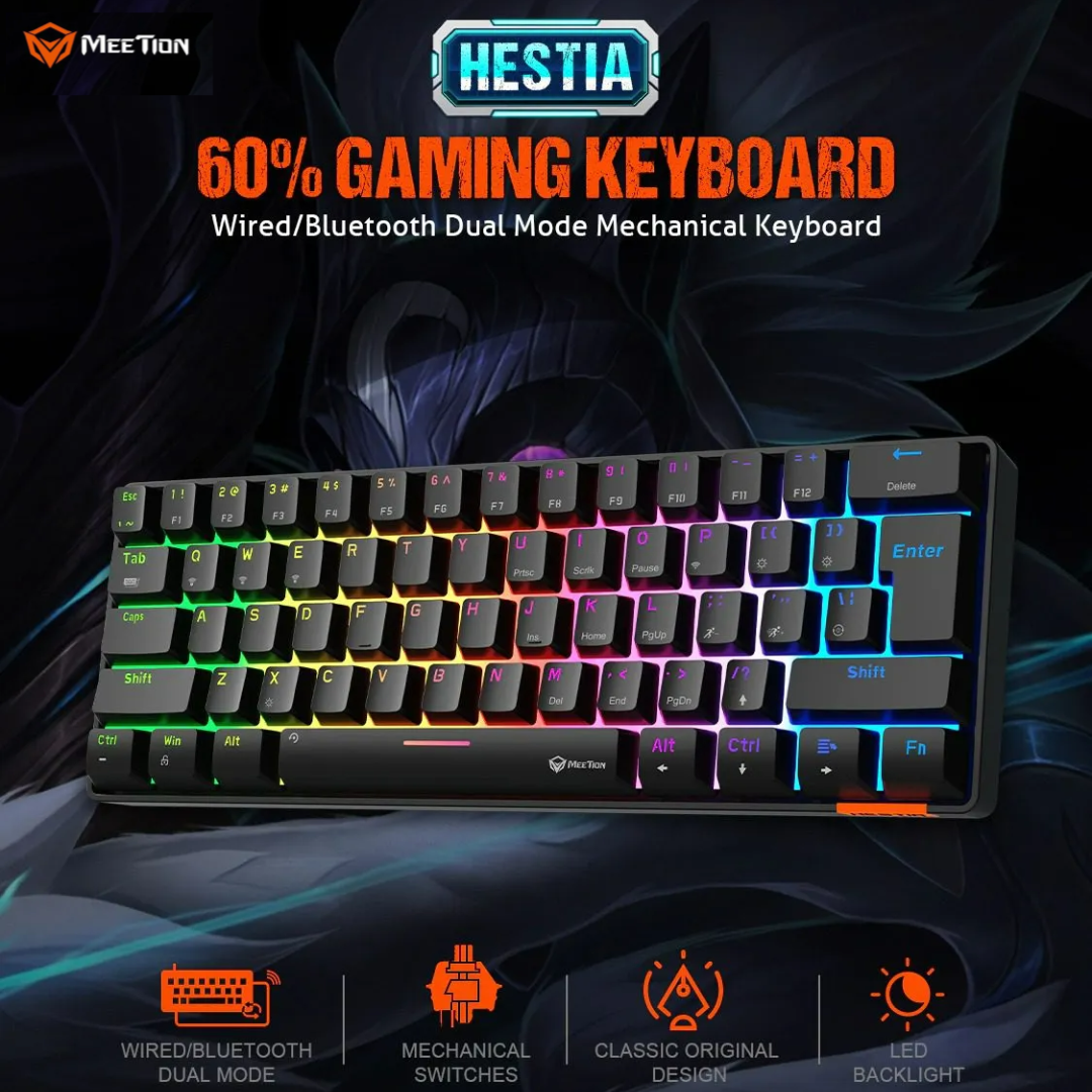 MEETION RGB Wired Mechanical Keyboard HESTIA - Black | MK005 - Medaid International