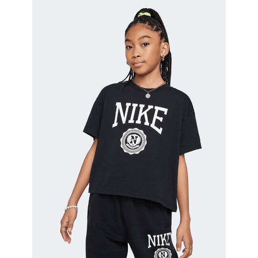 Nike Sportswear Graphic Star Girls Lifestyle T-Shirt Black - Medaid International